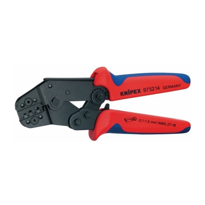 KNIPEX Pinza per crimpaggio design corto brunito con manicotti multicomponente 195 mm