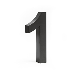 Numero civico in 3D '1' antracite 20cm carattere Arial antiruggine - WILTEC precio
