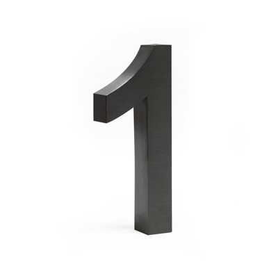 Numero civico in 3D '1' antracite 20cm carattere Arial antiruggine - WILTEC