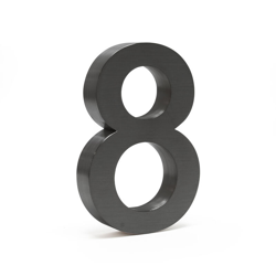 Numero civico in 3D "8" antracite 20cm carattere Arial antiruggine - WILTEC precio