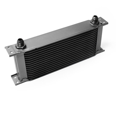 Wiltec - Radiatore nero dell'olio universale alluminio 16 file alette per raffreddamento olio motore