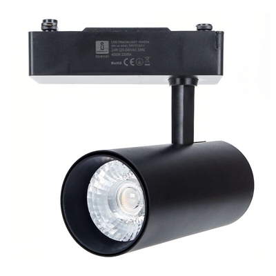 Faretto Led 24W per binario trifase Bianco Neutro 4000K colore nero - AIGOSTAR