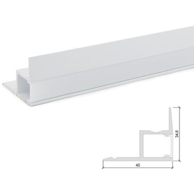 Profilo Alluminio Per Striscia Led Bianca Latteo x 1M (SU-A4535-W) - GREENICE