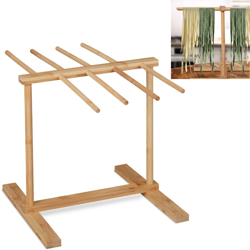 Essiccatore per la Pasta, 8 Aste, Asciuga Tagliatelle, Stendipasta Salvaspazio, Pieghevole, in Bambù, Naturale - RELAXDAYS en oferta