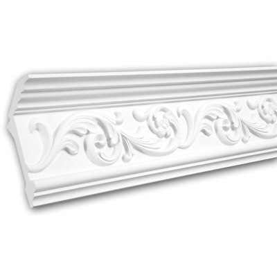 Profhome Decor - Cornice soffitto parete 150163F Profhome modanatura cornice flessibile modanatura tipo stucco stile rococò barocco bianco 2 m