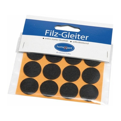 Aliante in feltro diametro 22mm marrone autoadesivo 12 pezzi / SB card - Hansi-siebert