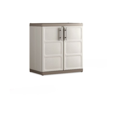Keter mobile armadio armadietto in resina plastica basso con 2 ripiani 2 ante