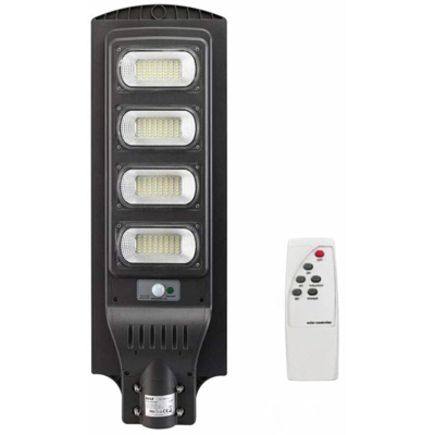 Lampione stradale faro led 120w con pannello solare luce fredda crepuscolare - BS