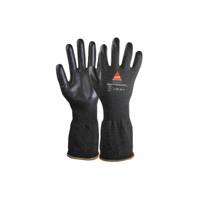 guanti antitaglio Genua Foam nero misura lunga 9 nero filato Sinomac® 10 PA - Hase