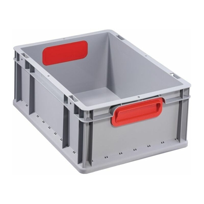 ALLIT Contenitore per il trasporto impilabile L400xB300xH170mm grigio PP maniglia chiusa rosso