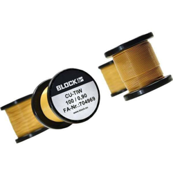 Filo di rame smaltato Diametro (con Isolante)=0.75 mm 21.1 m 0.10 kg - Block características