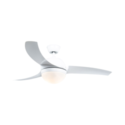 QAZQA Ventilatori da soffitto bora - Moderno - Vetro,Plastico,Acciaio - Bianco - Tondo Max. 2 x Watt en oferta