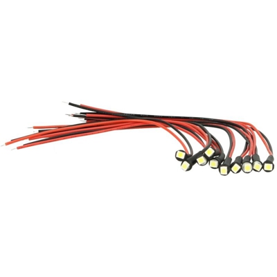 Ledlux - 10 Pezzi Micro Mini Lampada Led Con Filo 6V Smd 3528 Colore Rosso Luci Spia Per Moto Epoca