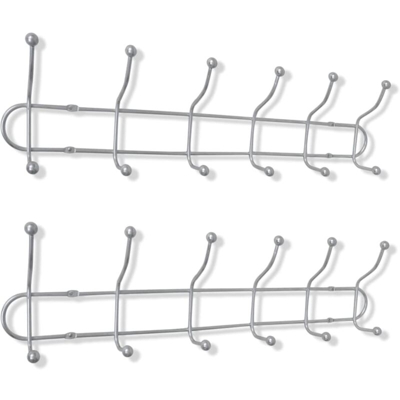 Appendino a Muro in Acciaio con 12 Ganci 2 pz - VIDAXL