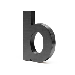 Civico in 3D lettera 'b' antracite 20cm carattere Arial antiruggine - WILTEC precio
