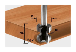 Festool Fresa per impugnature HW gambo 8 mm HW S8 D22/16/R2,5+6 precio