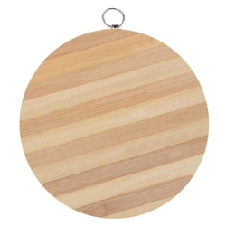 Tagliere di legno in bamboo rotondo con gancio 25 cm - SESAMALL en oferta