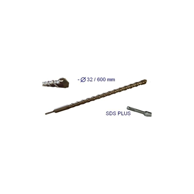 Grecoshop - Punta gigante a doppia elica attacco SDS Plus 600x32mm