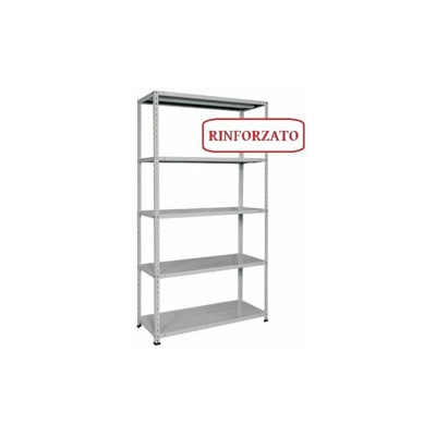 Scaffale rinforzato 5 ripiani piani acciaio metallo 40 x 80 x h 200 cm - PRO.METAL
