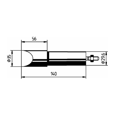Punta di saldatura a scalpello a forma di scalpello B.35mm nichelato f.Art.Nr.872380 ERSA - Kurtz Ersa