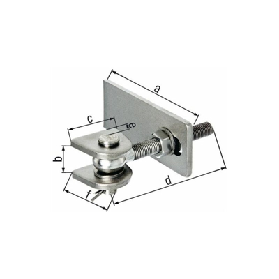 Cerniera regolabile 146x23x23x55x130x 28x50mm VA Btl.GAH - Gah Alberts