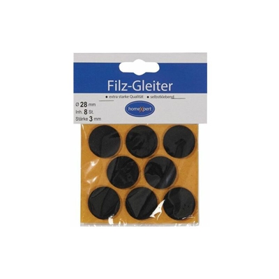 aliante in feltro diametro 28 mm marrone autoadesivo 9 pezzi / SB card - QUALITY BRAND