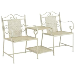 Panchina da Giardino a 2 Posti 161 cm in Acciaio Bianca precio