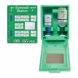 plum Stazione di emergenza oculare 1x200ml 1x0,5l B.227xH.265xD.110mm PLUM specchio integrato en oferta