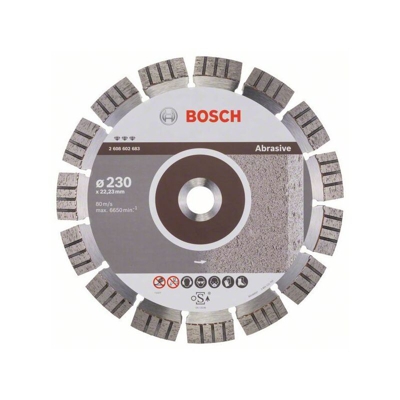 Bosch Lama da taglio diamantata Best for Abrasive, 230 x 22,23 x 2,4 x 15 mm