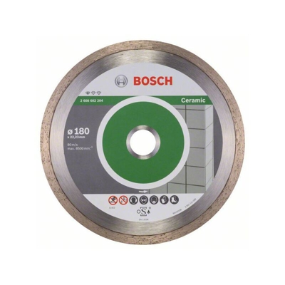 Bosch Lama da taglio diamantata standard per ceramica, 180 x 22,23 x 1,6 x 7 mm, confezione da 1 pezzo