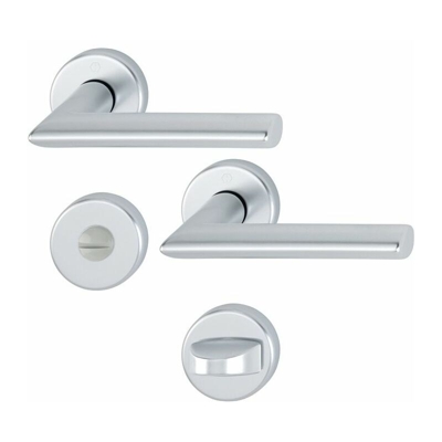 Set manico Rosetta Ø: 52mm Perforazione: Bad SK/OL Alu Stockholm 58/ E58/ E58/ 1140/ E1140Z/ 42KV F1 colore naturale - Hoppe