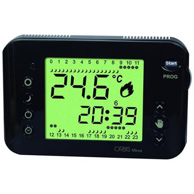 Cronotermostato Orbis Mirus Lux Giorno E Settimana Digitale Batterie - Nero Batteria Con Fili Digitale