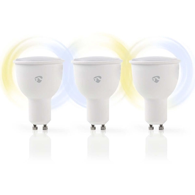 Lampadine LED smart Wi-Fi | Luca bianca da calda a fredda | GU10 | Pacco da 3 NE550683967 - Nedis