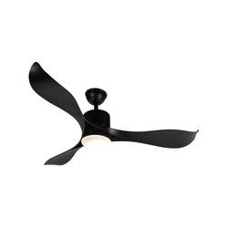 QAZQA Ventilatori da soffitto kolm - Moderno - Acciaio,Plastico,Vetro - Nero - Tondo Non sostituibile Max. 1 x 18 Watt en oferta