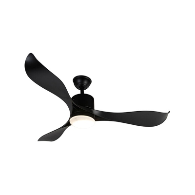 QAZQA Ventilatori da soffitto kolm - Moderno - Acciaio,Plastico,Vetro - Nero - Tondo Non sostituibile Max. 1 x 18 Watt