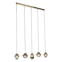 QAZQA Lampada a sospensione idro - Art déco - Vetro,Metallo - Ottone - Tondo/Oblungo Max. 5 x Watt en oferta