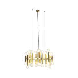 Lampada a sospensione tavolo soggiorno facil - Art déco - Acciaio - Oro/Ottone - Oblungo Max. 24 x Watt - Qazqa características