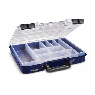 raaco Scatola d'assortimento B.337xP.278xH.57mm Parte inferiore PP/coperchio a.PC m.10 scompartimenti