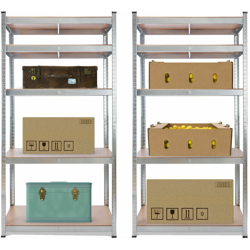 2x Scaffale per Carichi Pesanti 875kg Ripiano Seminterrato 180x90x40cm - Arebos en oferta