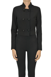 Cropped double breasted blazer precio