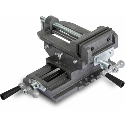 Eberth - 125 mm Morsa a Croce per Trapano a Colonna (Larghezza di mascelle 125 mm, Apertura alare 98 mm, Corsa trasversale 110 mm, Coda di rondine,