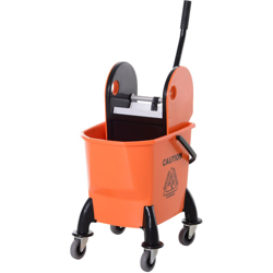 Homcom Carrello delle Pulizie Professionale con Strizzatore Rimovibile e Ruote, Arancione en oferta