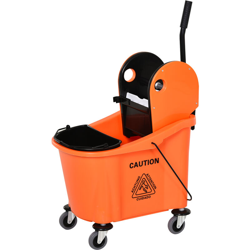 Carrello Secchio Lavapavimenti da 36L con Strizzatore Pressa Arancione - Homcom precio