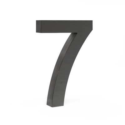 Numero civico in 3D '7' antracite 20cm carattere Arial antiruggine - WILTEC