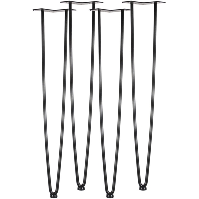 Hairpin Legs set 4 pz. nero altezza 30cm Gambe a forcina per tavolo mobili - WILTEC