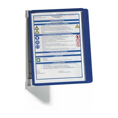 Supporto a parete 5 pannelli di visualizzazione blu scuro con cornice di profilo - Durable