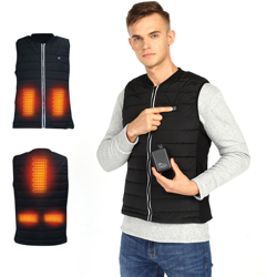 XL nero maglia di inverno caldo gilet modelli USB ricaricabile riscaldamento elettrico neri maschi (senza batterie) - ASUPERMALL características