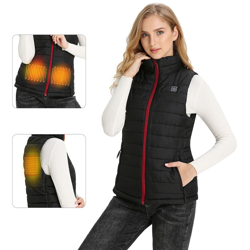 cerniera rosso modelli femminili XL intelligente di ricarica USB riscaldamento febbre termostato gilet gilet (senza batterie) - ASUPERMALL precio