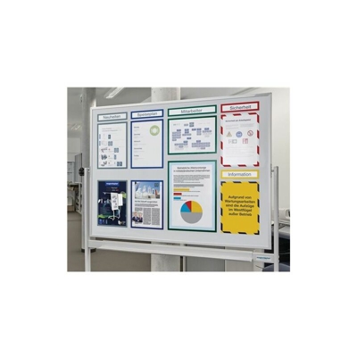Finestra di visualizzazione magnetica DIN A3 blu 1VE=5 pezzi in formato verticale e orizzontale - Magnetoplan