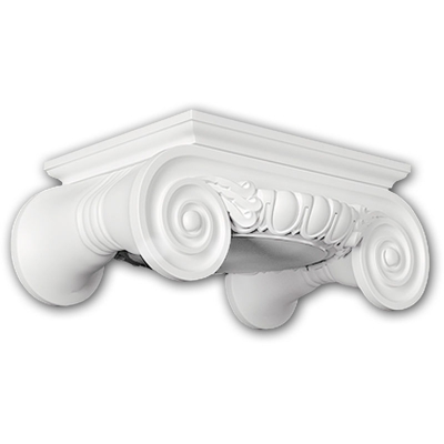 Capitello colonna completa 111009 Profhome colonna elemento decorativo stile ionico bianco - PROFHOME DECOR
